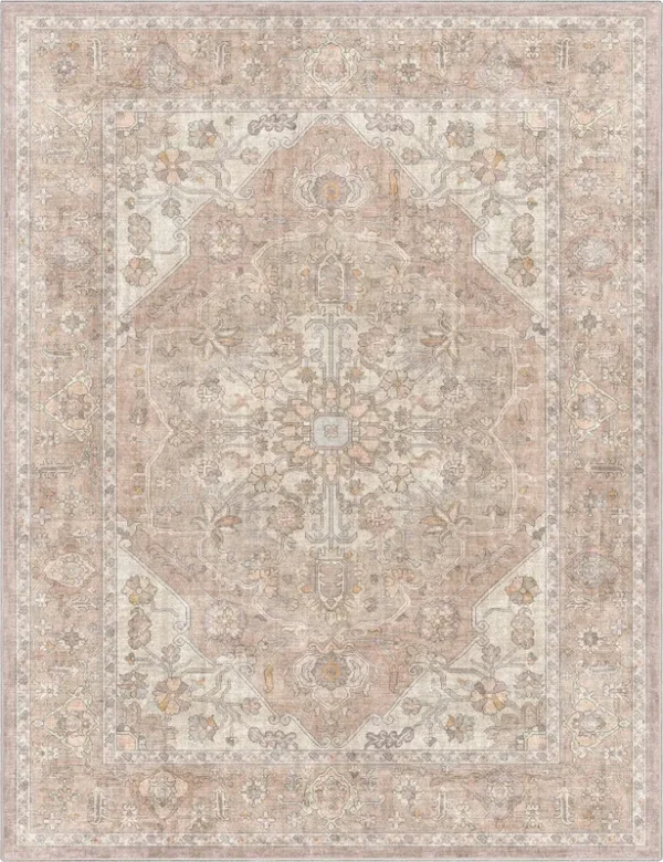 Well Woven Beige 5 ft. 3 in. x 7 ft. 3 in. Apollo Antigua Vintage Persian Oriental Area Rug