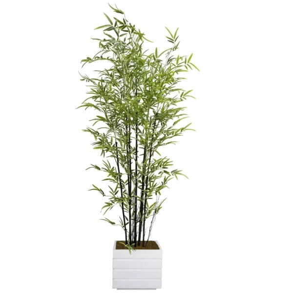Vintage Home Artificial Faux Real Touch 6.5 ft. Tall Bamboo Tree with Fiberstone Planter