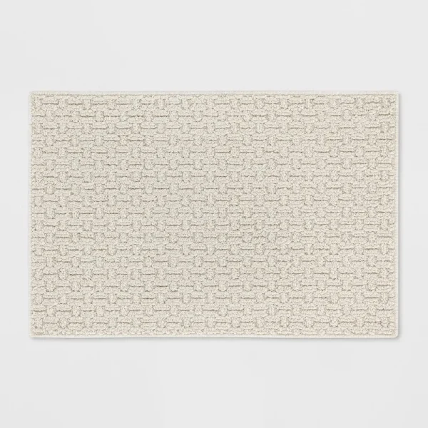 1'8"x2'6" Solid Washable Accent Rug Tan - Made by Design