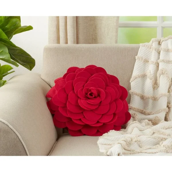 August Grove Montrose Throw Pillow Color: Red