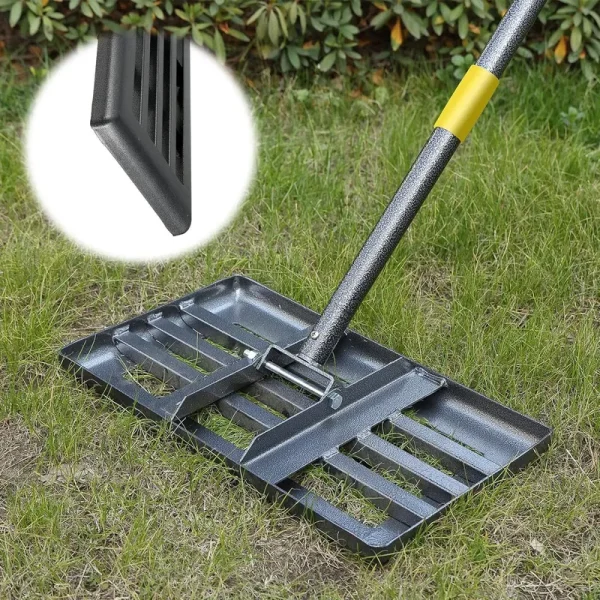 Lawn Leveling Rake with Smooth Eadge,Heavy Duty 17"x10" Lawn Leveling RakeWith 6