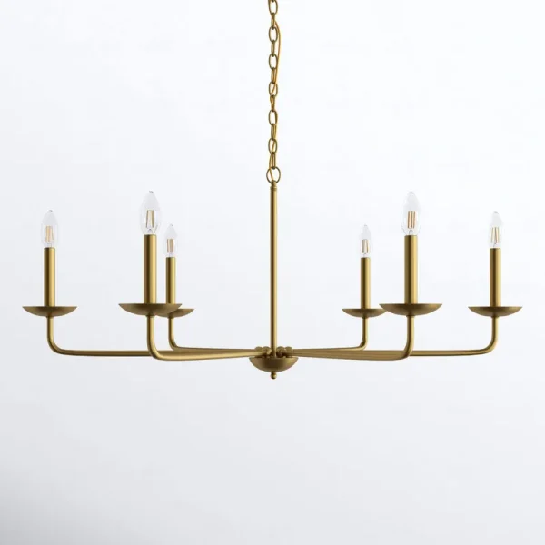 Baltray 6 - Light Candle Style Classic/Traditional Chandelier Joss & Main Finish: Brass, Size: 18.5" H x 42" W x 42" D