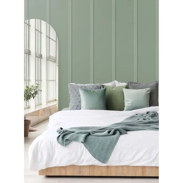 NextWall Faux Board and Batten Peel and Stick Wallpaper (Sage Green)