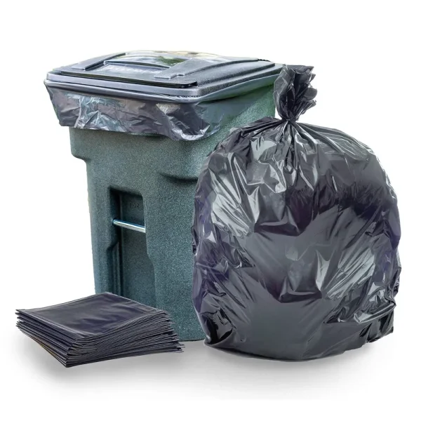 Plasticplace 95-96 Gallon Garbage Can Liners 2 Mil Black Heavy Duty Trash Bags 61 x 68, 25 Count