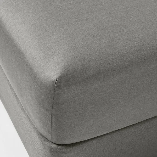 Full Cotton Blend Sateen Fitted Sheet Gray - Room Essentials