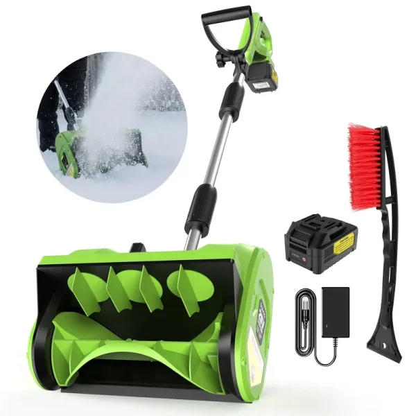 Syvio Cordless Snow Shovel, 24V | 12 - Inch | 4 - Ah Cordless Snow Blower, Battery Snow Blower with Directional Plate & Adjustable Front Handle (4 - Ah Battery & Quick Charger Included)