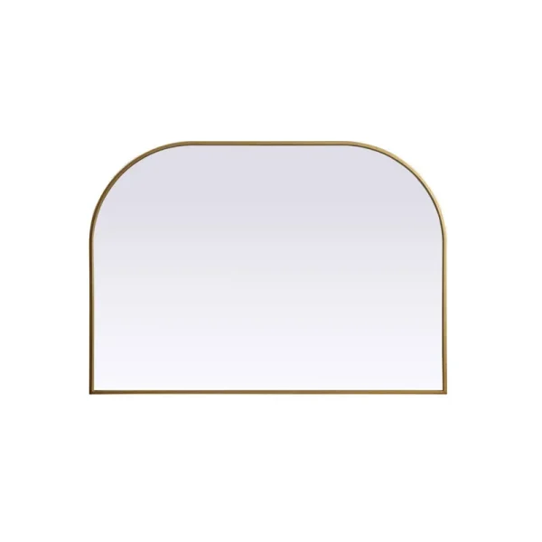 Sabine Metal Wide Arch Wall Mirror Finish: Brass, Size: 34" x 40"