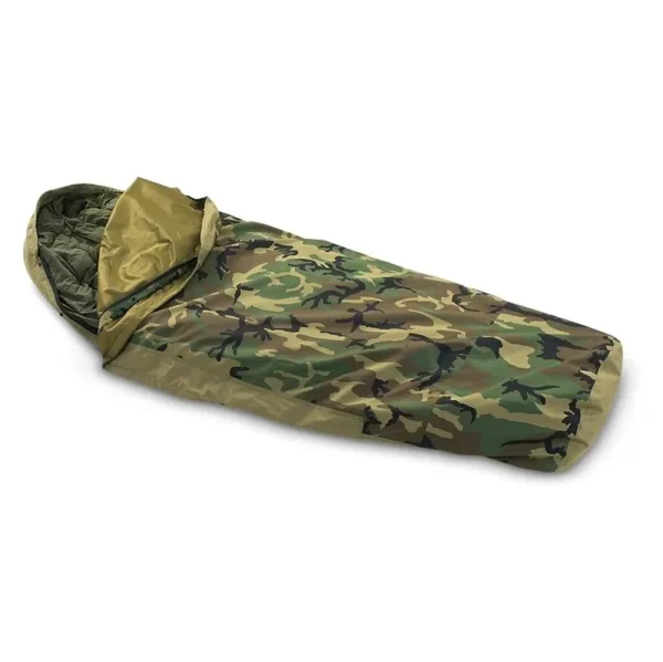 Waterproof Bivy Cover - Woodland Camouflage - GORE - TEX Military Bivy Sack for Sleeping Bags - Lightweight Outdoor Shelter Green, Black, Brown