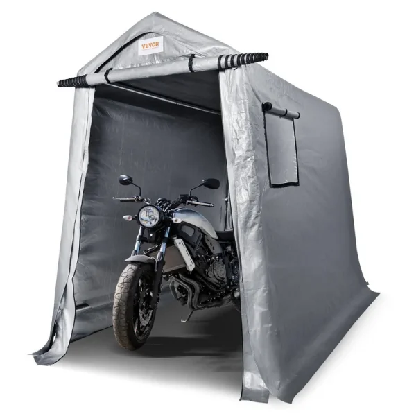 VEVOR Portable Shed Outdoor Storage Shelter, 6 x 8 x 7 ft Heavy Duty All-Season Instant Storage Tent Tarp Sheds with Roll-Up Zipper Door and Ventilate