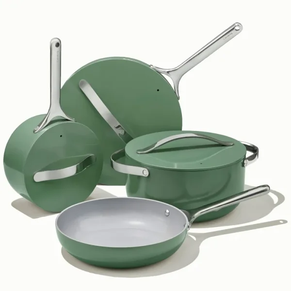 Caraway Non-Toxic Ceramic Non-Stick Cookware 7-Piece Set - Sage
