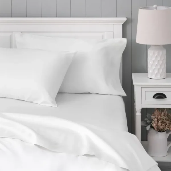 Better Homes & Gardens Signature Soft Cotton & Rayon Bamboo Pillowcase Set - Arctic White - Standard/Queen Each