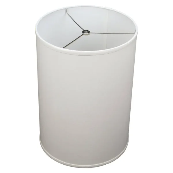 FenchelShades.com 12" Diameter x 17" Height Drum Lampshade Retro Rustic Vintage Hardback USA Made (Cream)