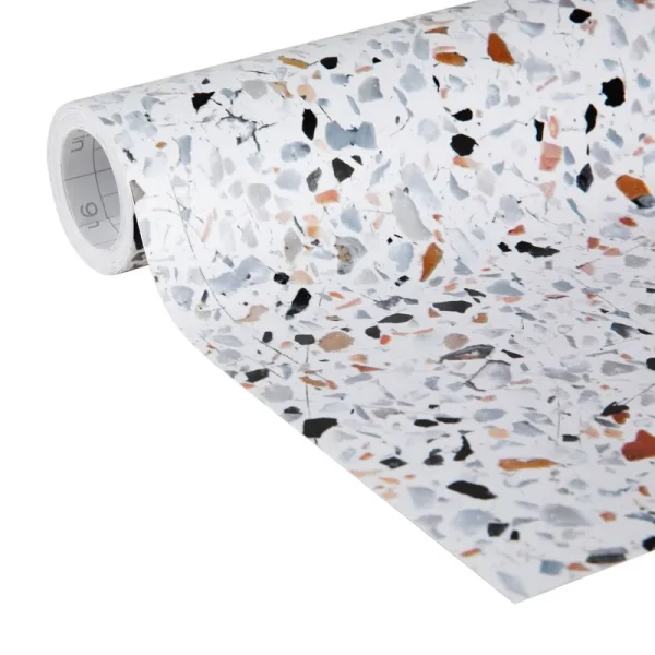 Easyliner Adhesive Laminate 20 in. x 15 ft. Shelf Liner, Terrazzo, White