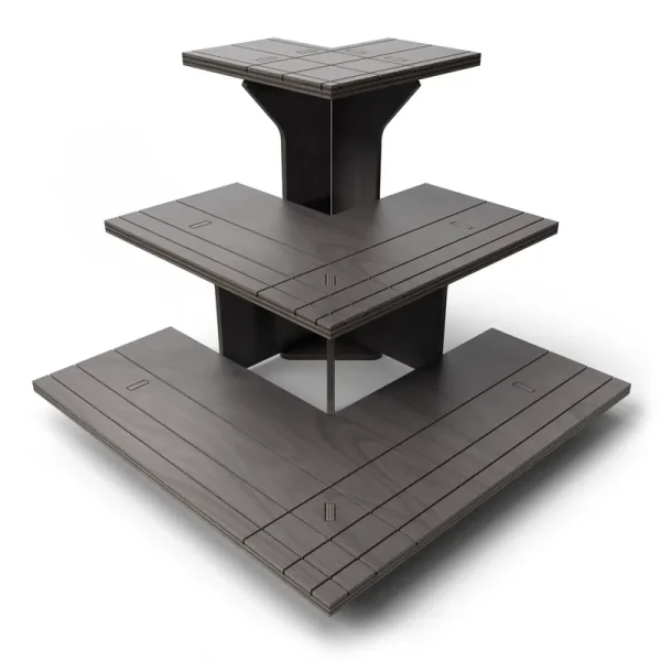 DS The Display Store Corner Black Wooden Cupcake Stand, Earring Display Stand, Jewelry Display, Dessert Table Display Set, Card Display Rack, Sticker
