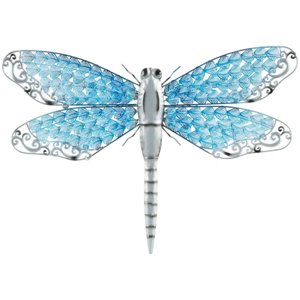 Eclectic Metal Turquoise Indoor/Outdoor Dragonfly Wall Décor.