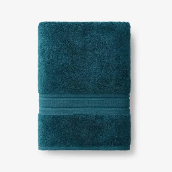 The Company Store Company Cotton Deep Teal Solid Turkish Cotton Bath Towel