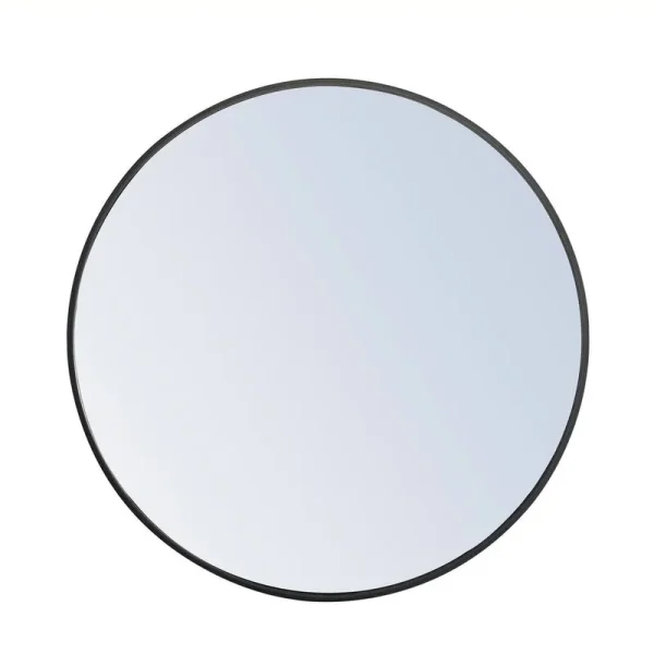 Sabine Metal Round Wall Mirror Size: 32" x 32" Finish: Matte Black
