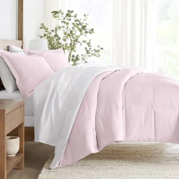 Twin Down Alternative Reversible Comforter Set - Blush