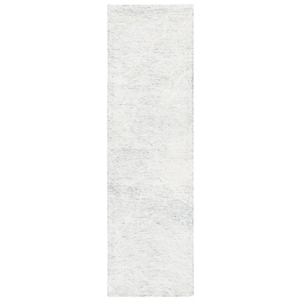 Abstract Handmade Tufted Wool Dark Gray/Ivory Area Rug Latitude Run Rug Size: Runner 2'3'' x 10'