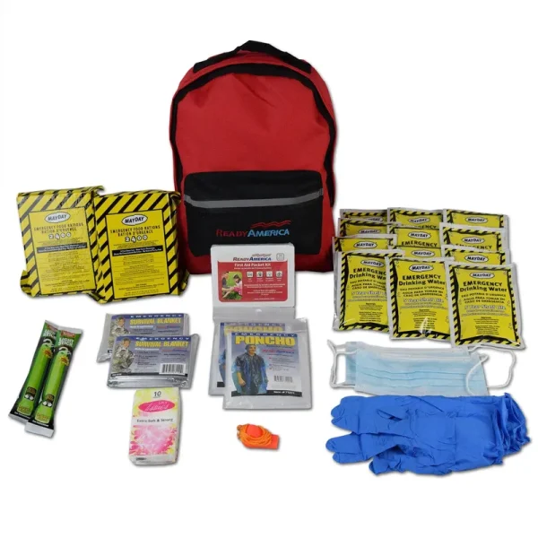 Ready America 70280 2 Person 3 Day Emergency Kit, Backpack