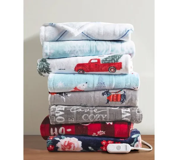 Premier Comfort Novelty Printed Electric Plush Throw, 50" x 60", Created for Macy's - Tree