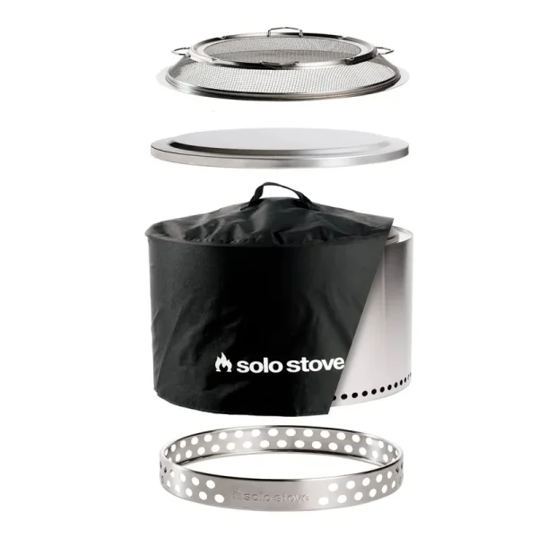 Solo Stove Yukon Backyard Bundle 2.0 | Incl. Yukon Smokeless Fire Pit with Stand, Shelter, Shield, Lid, Portable for Wood Burning, Removable Ash Pan