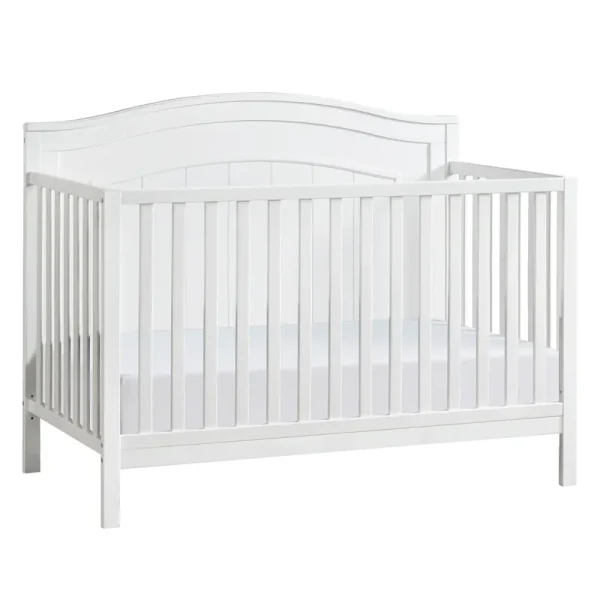 Oxford Baby North Bay 4 - in - 1 Convertible Crib, Snow White, GREENGUARD Gold Certified, Wooden Crib