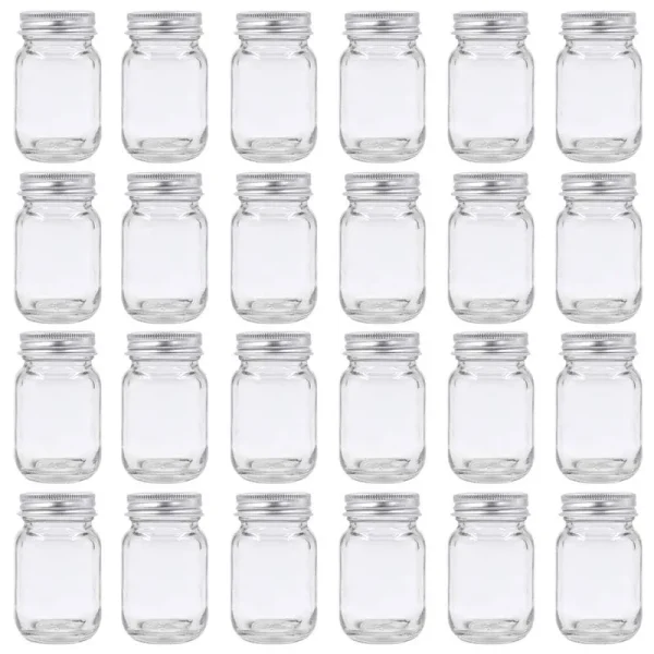U Pack 2oz Mason Jar with Silver Lid for Honey Jam Spice Pack of 24 Sets