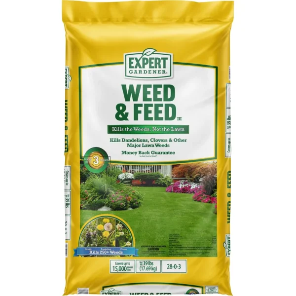 Expert Gardener Weed & Feed, 28-0-3 Lawn Fertilizer and Weed Control , 31.2 lbs - 12,000 Sq. ft.