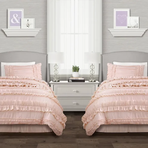 Lush Decor Belle Comforter Blush Set Twin-XL