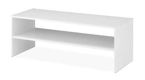 Whitmor Wood Stackable 2-Shelf Shoe Rack 31 inch White