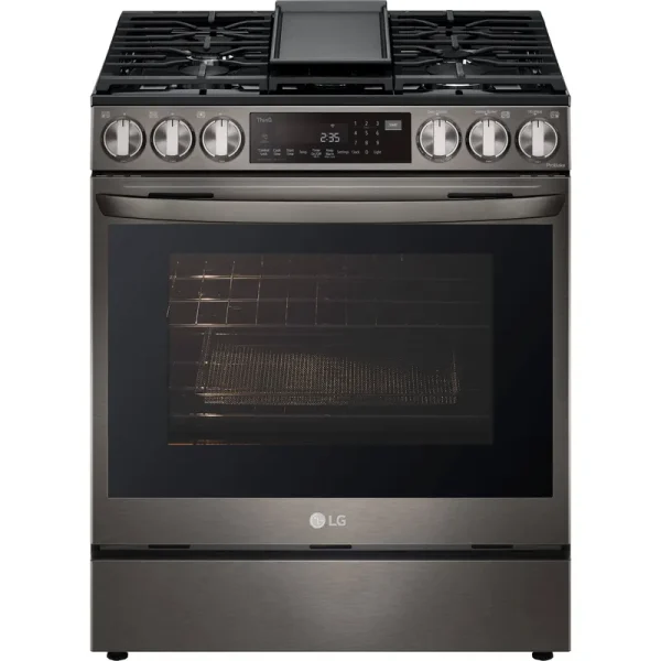 LG 6.3-cu ft. Smart ProBake Convection InstaView GAS Slide-In Range with Air Fry | Black