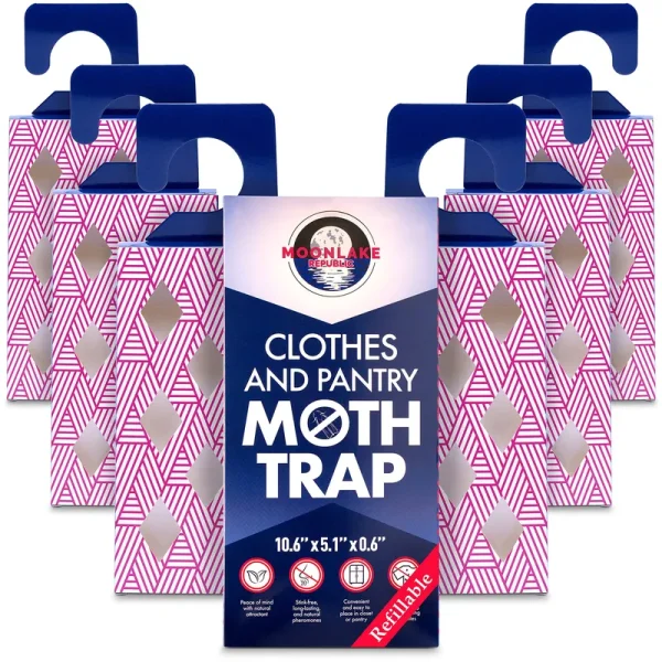 Moth Traps for Clothes & Pantry - Dual Pantry Moth Trap and Clothing Moth Traps - Natural & Odor-Free Closet and Pantry Moth Traps with Pheromones -