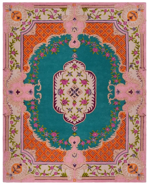 Safavieh Bellagio BLG535M Blue / Pink 9' x 9' Square Area Rug