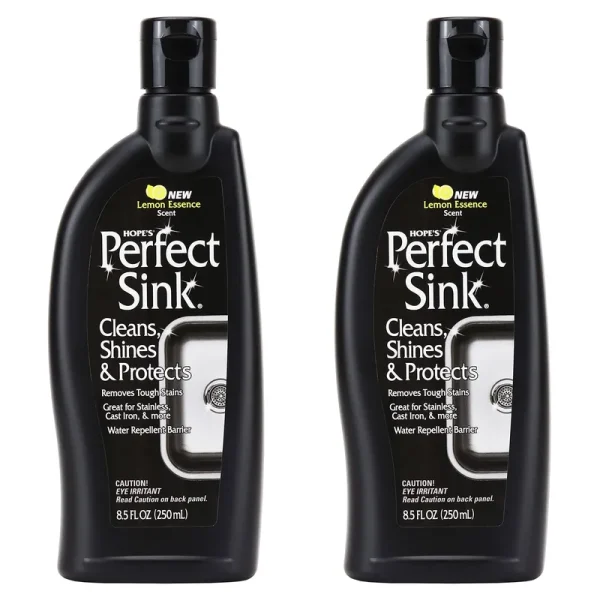 Hope's Perfect Sink Cleaner and Polish, Restorative, Water-Repellant, Removes Stains, Ideal for Brushed Stainless Steel, Cast Iron, Porcelain,