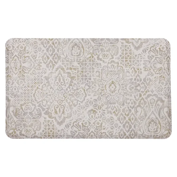 Mohawk Home Damask Nouveau Tan 1 ft. 8 in. x 3 ft. 6 in. Kitchen Mat