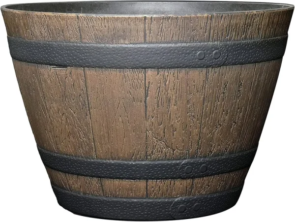 Classic Home and Garden S72CP3D-037R Whiskey Barrel Planter 3 Pack, 15