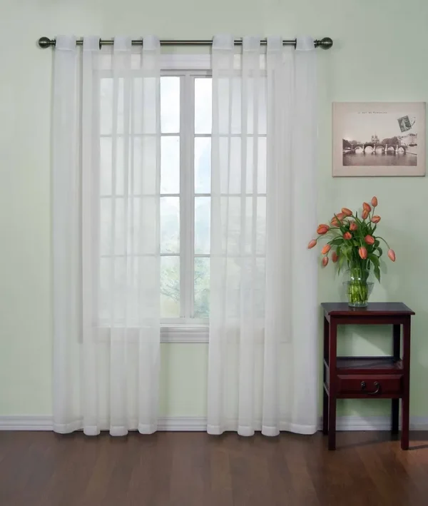 Arm & Hammer 1-Panel Fresh Odor Neutralizing Voile Window Curtain, White, 63"