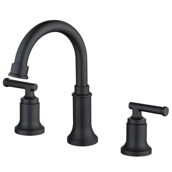 Glacier Bay Oswell 8 in. Widespread 2-Handle High-Arc Bathroom Faucet in Matte Black