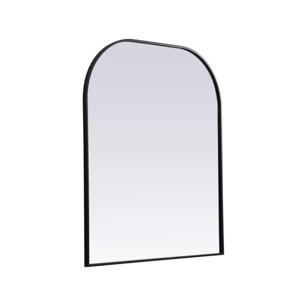 Sabine Metal Wide Arch Wall Mirror Finish: Black, Size: 30" x 40"
