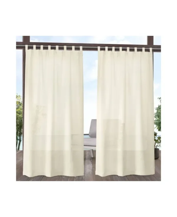 Exclusive Home Curtains Miami Indoor/Outdoor Tab Top Curtain Panel Pair 54x120 Ivory