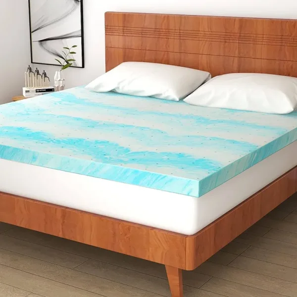 MLILY Ego 2 inch Memory Foam Mattress Topper, Twin size, Blue