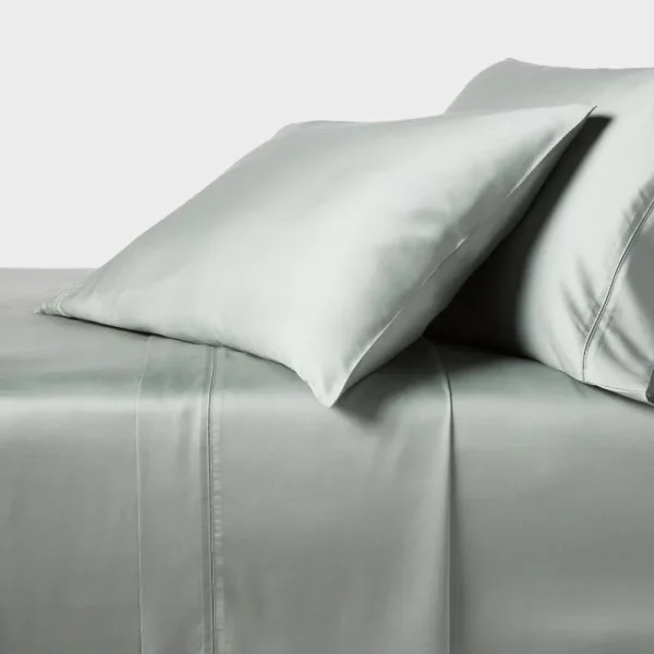 Queen 320 Thread Count Cool Tencel Lyocell Sheet Set Gray Chalk - Threshold