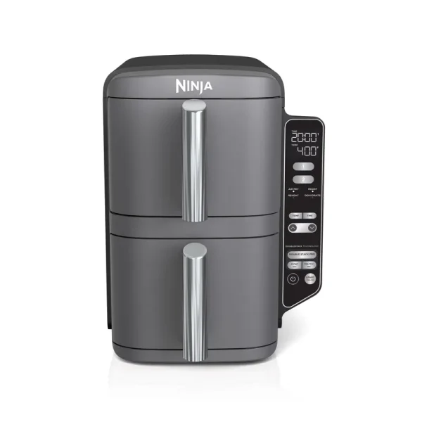 Ninja Doublestack XL 2 - Basket Air Fryer, Doublestack Technology Cooks 4 Foods at Once, Space Saving Design, 10 QT, 4 - in - 1, Smart Finish & Match Cook, SL400