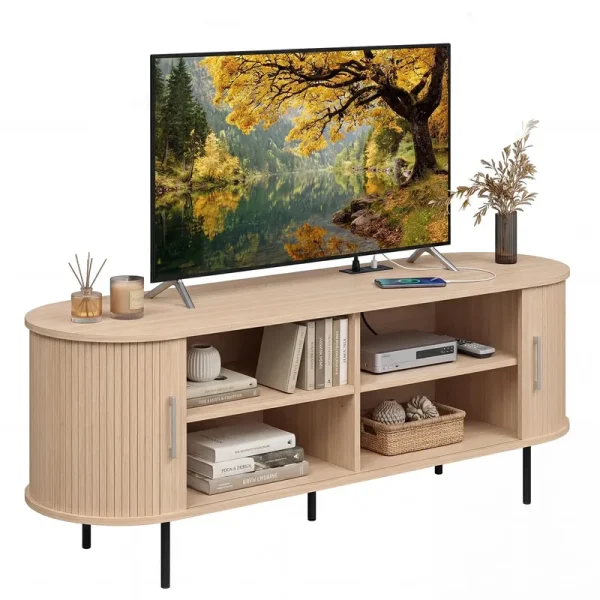 Tangkula Fluted TV Stand for TVs up to 60”