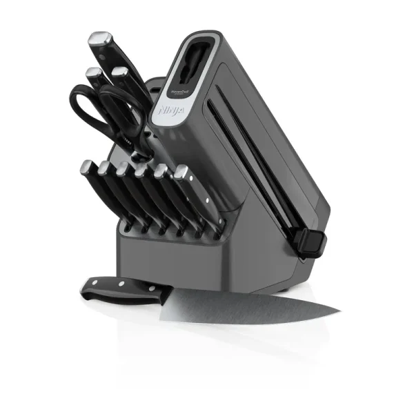 Ninja Foodi NeverDull 12-Piece Essential Knife System with Sharpener, K12012, Black