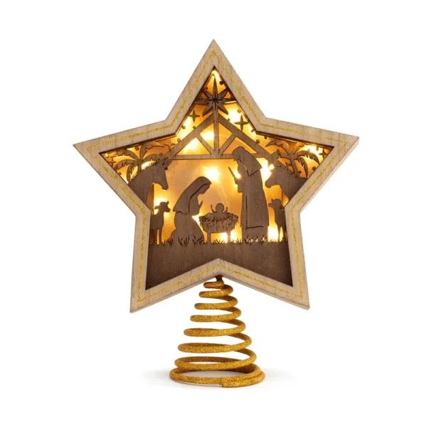Demdaco Lit Star Nativity Tree Topper