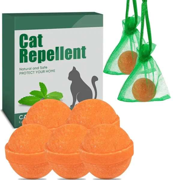 5 Pack Natural Cat Repellent Outdoor Indoor, Peppermint Oil Cat Deterrent Outdoor Repels Cat Dog Deer Rabbit from Garden Yard Lawn Home Keep Your