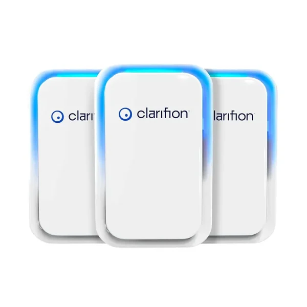 Clarifion - Air Ionizers for Home (3 Pack), Negative Ion Filtration White