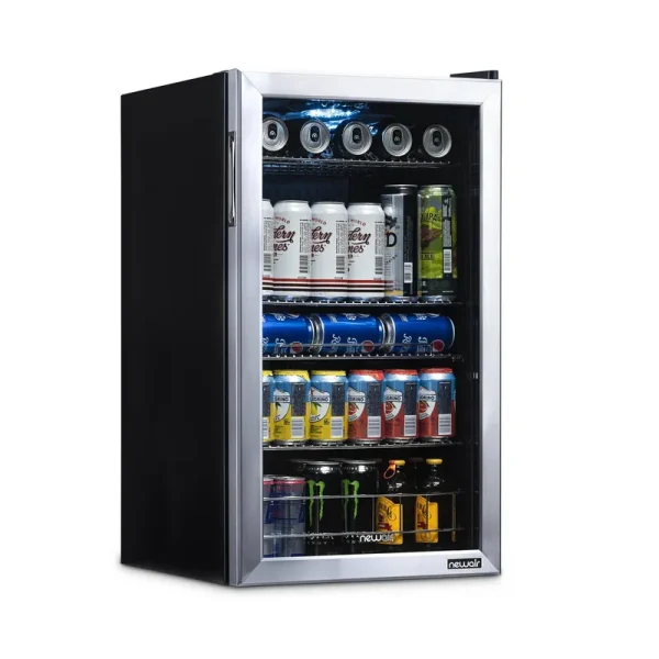 NewAir AB-1200 126-Can Drinks Chiller, Stainless Steel/ Black